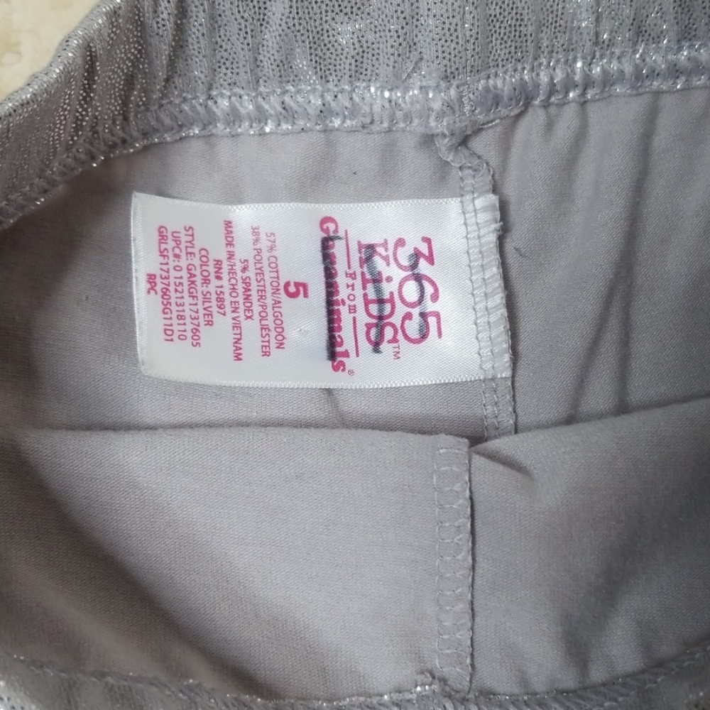 365 KIDS METALLIC Silver Leggings 5 - Picture 3 of 3